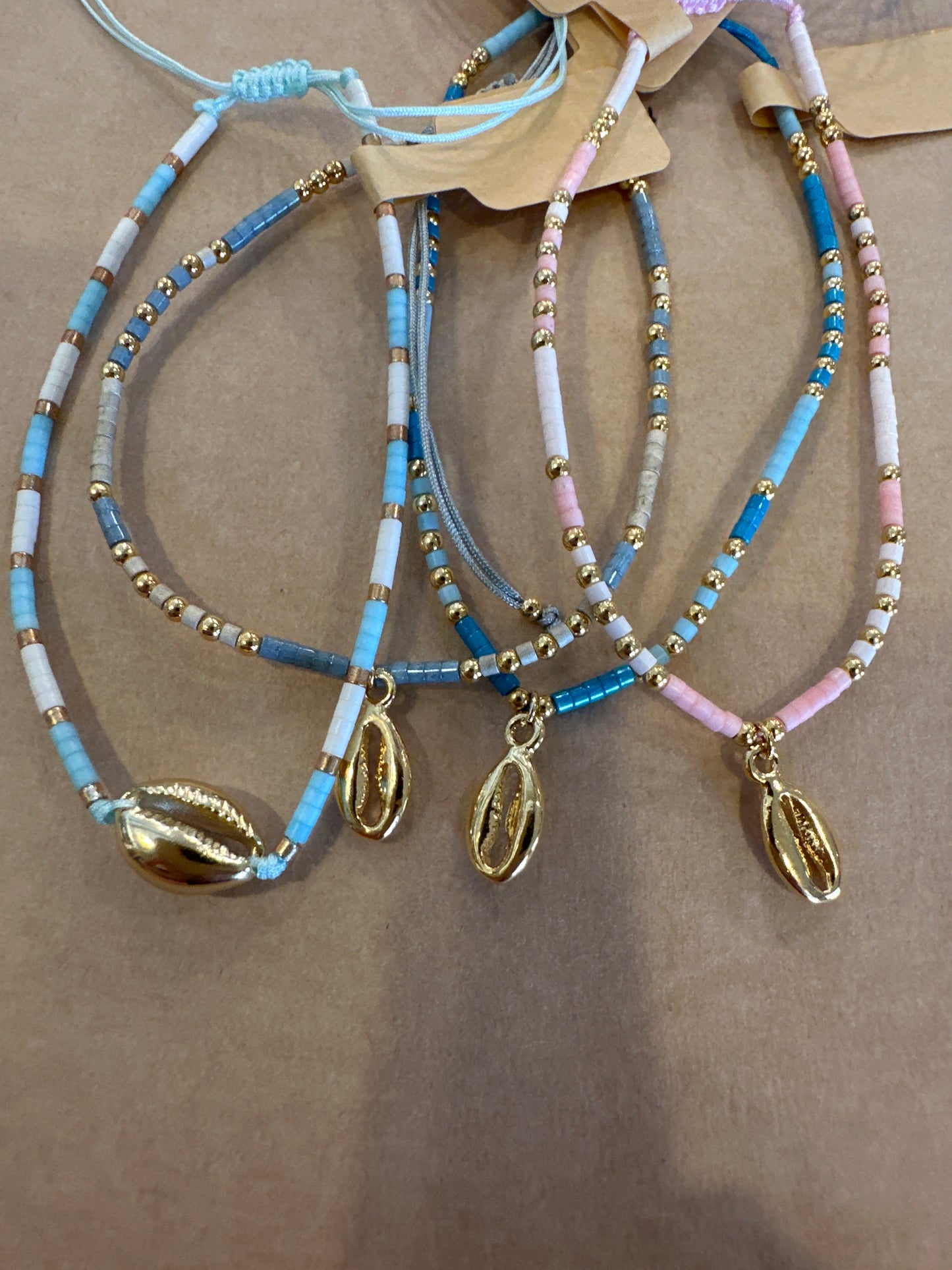 Tiny Bead & Cowrie Bracelet