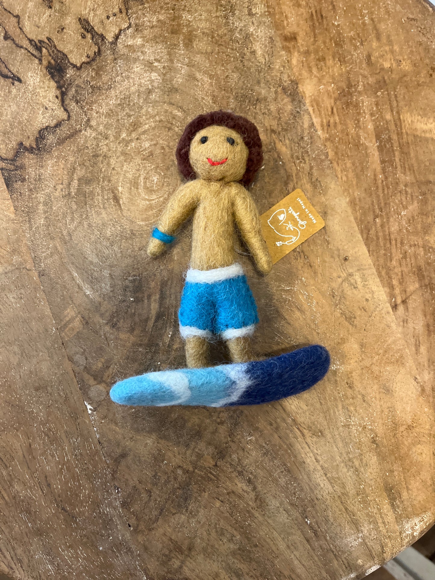 Surfer Felt Ornament