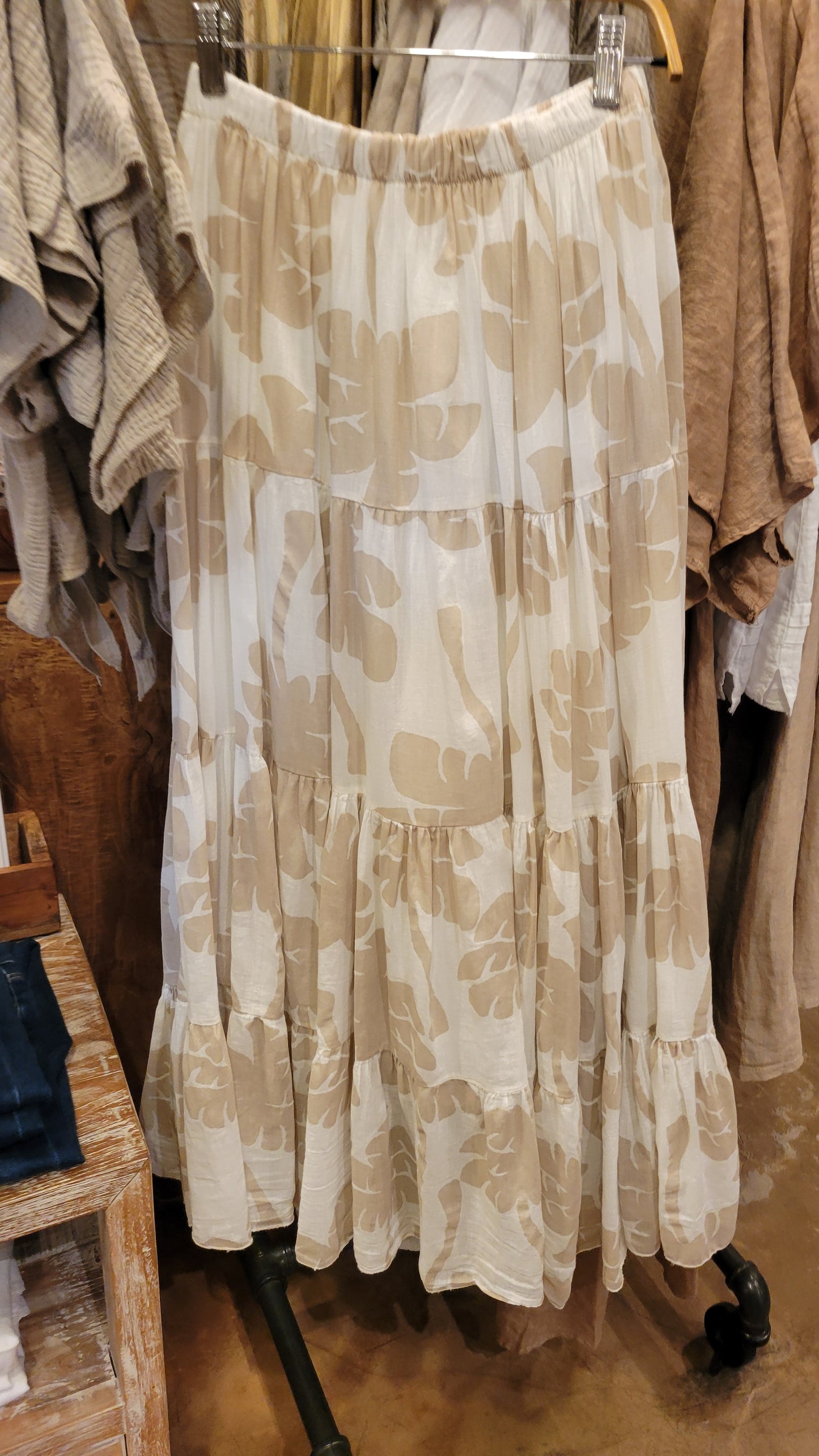 Palm Tiered Maxi Skirt