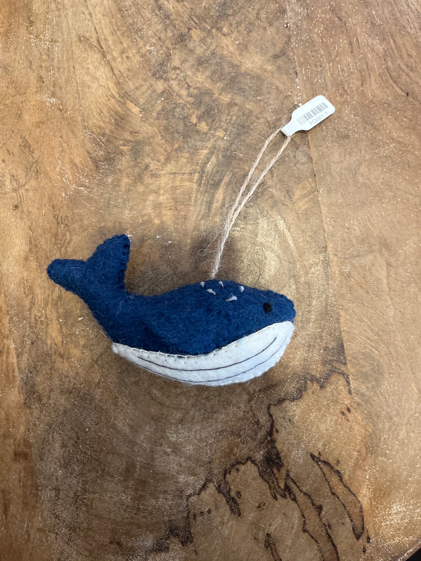 Blue Whale Felt Ornament
