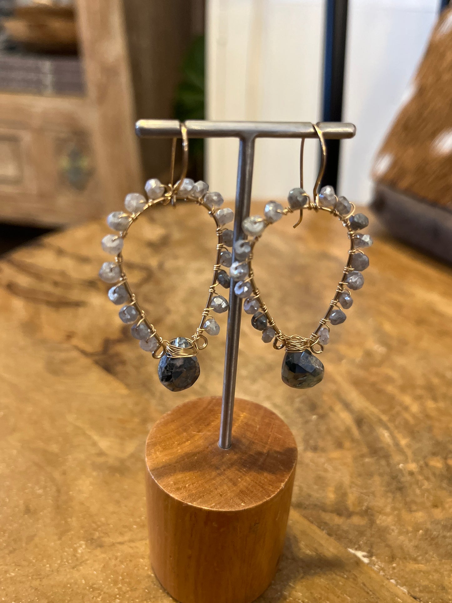 Pyrite Labradorite Earrings