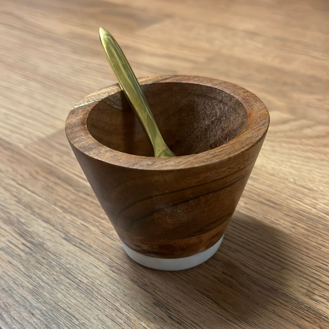 Marble/Wood Pinch Pot w/Spoon