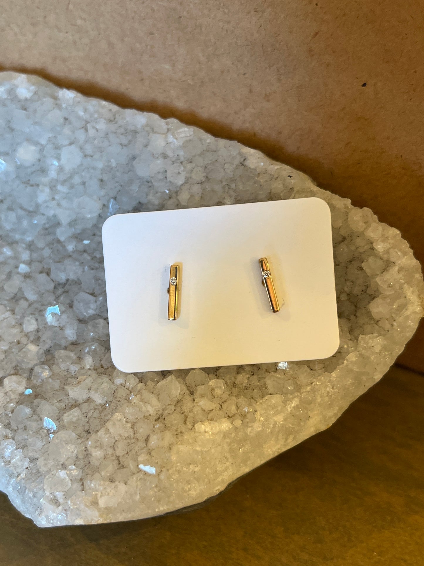 Single Diamond Bar Studs