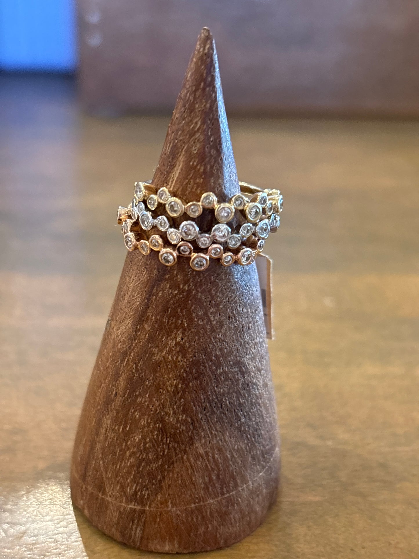14K Diamond Bubble Ring