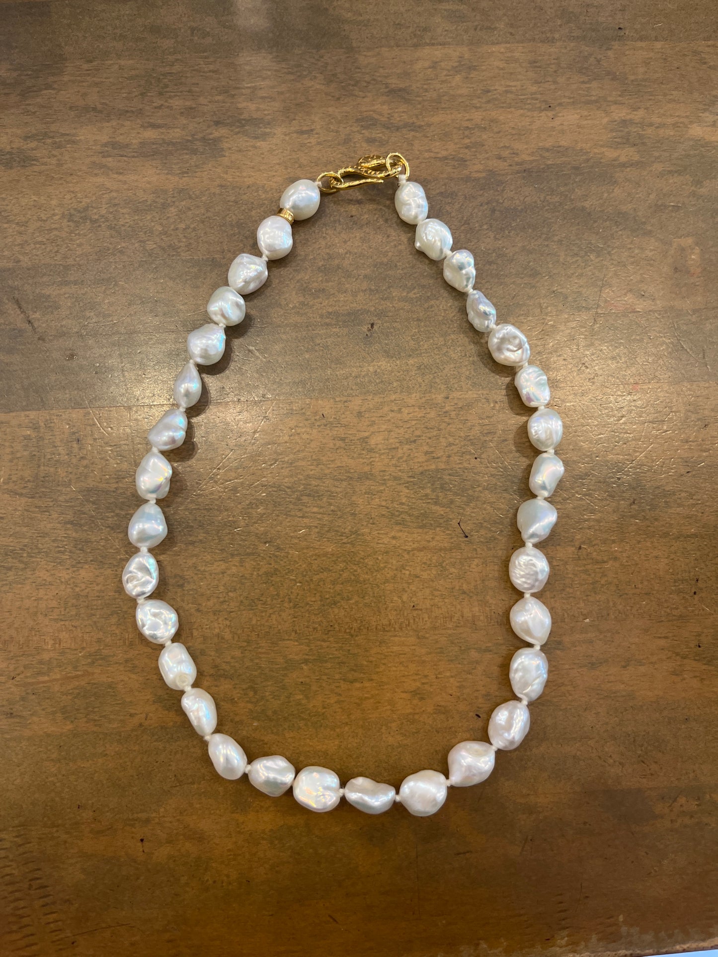 White Keshi Pearl Necklace