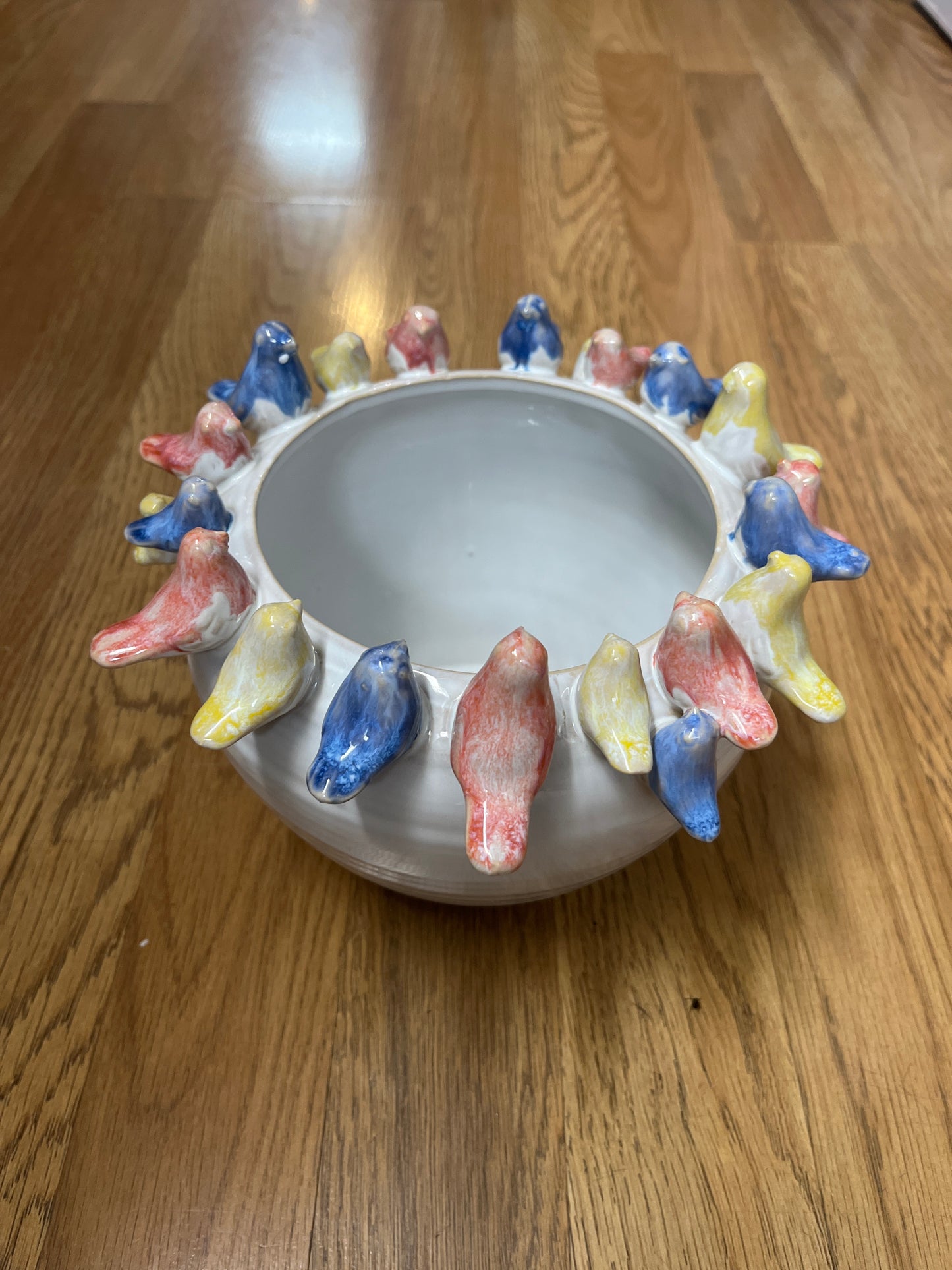 Stoneware Planter w/Birds