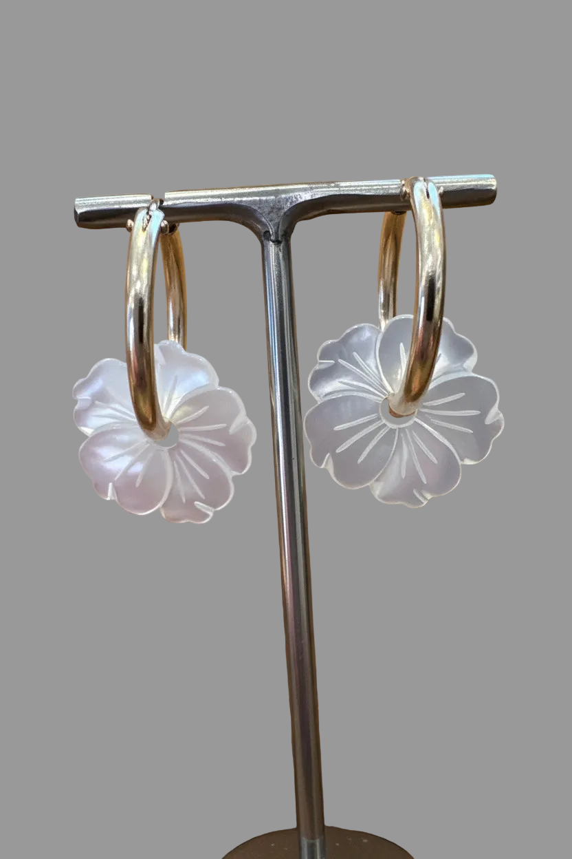 MOP Flower Hoops