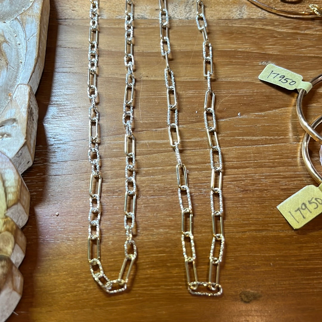 Silver + Gold Paperclip Necklace