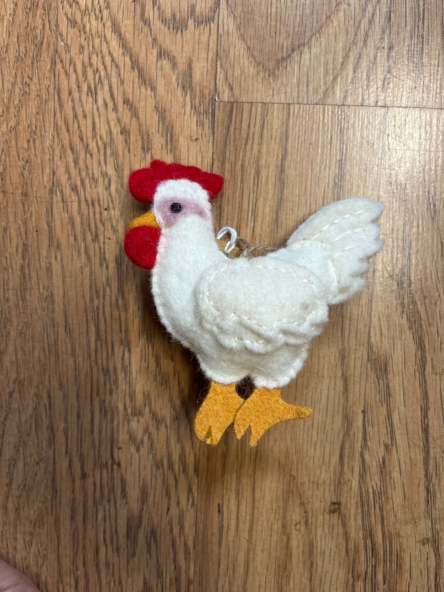 White Rooster Felt Ornament