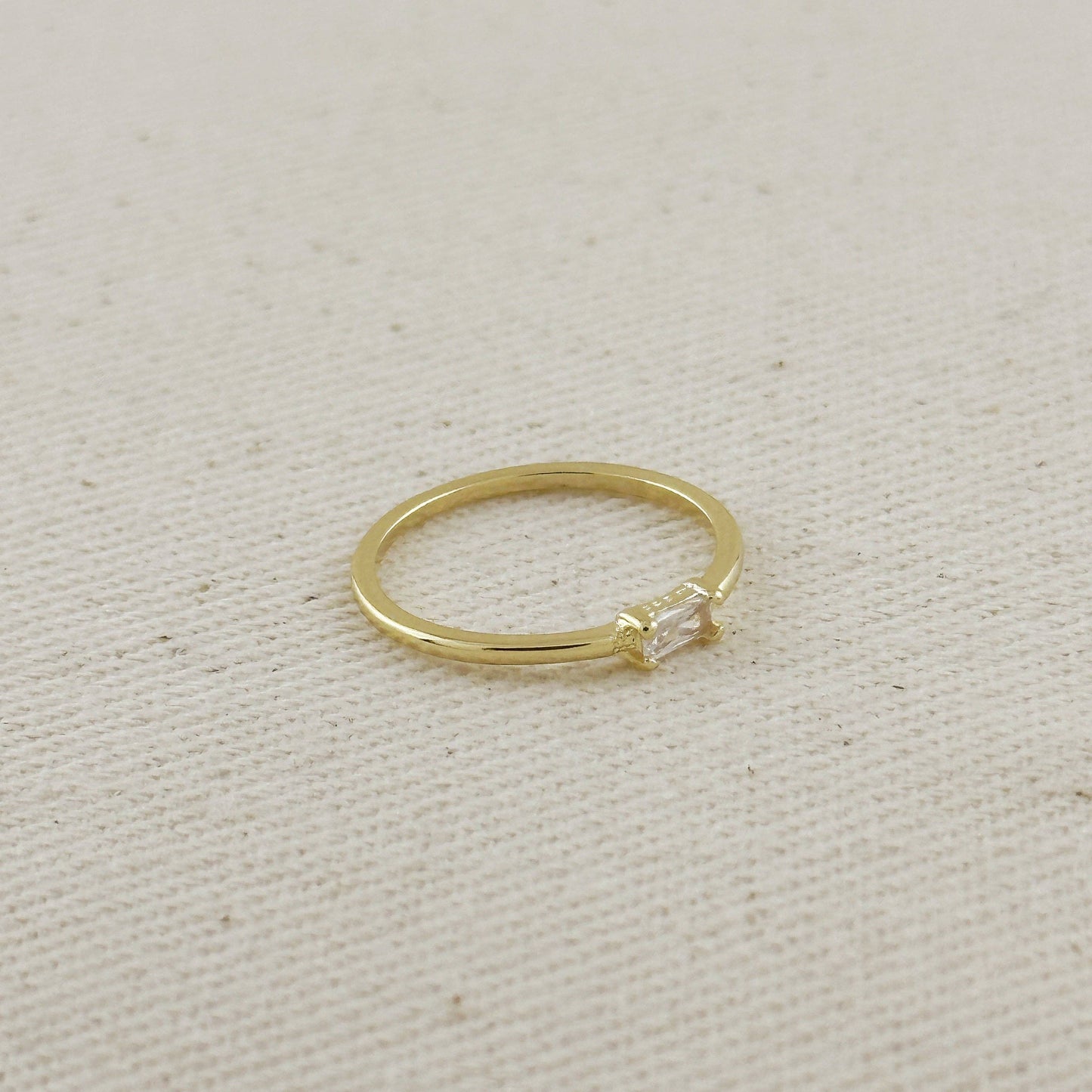 18K GF Rectangle CZ Ring