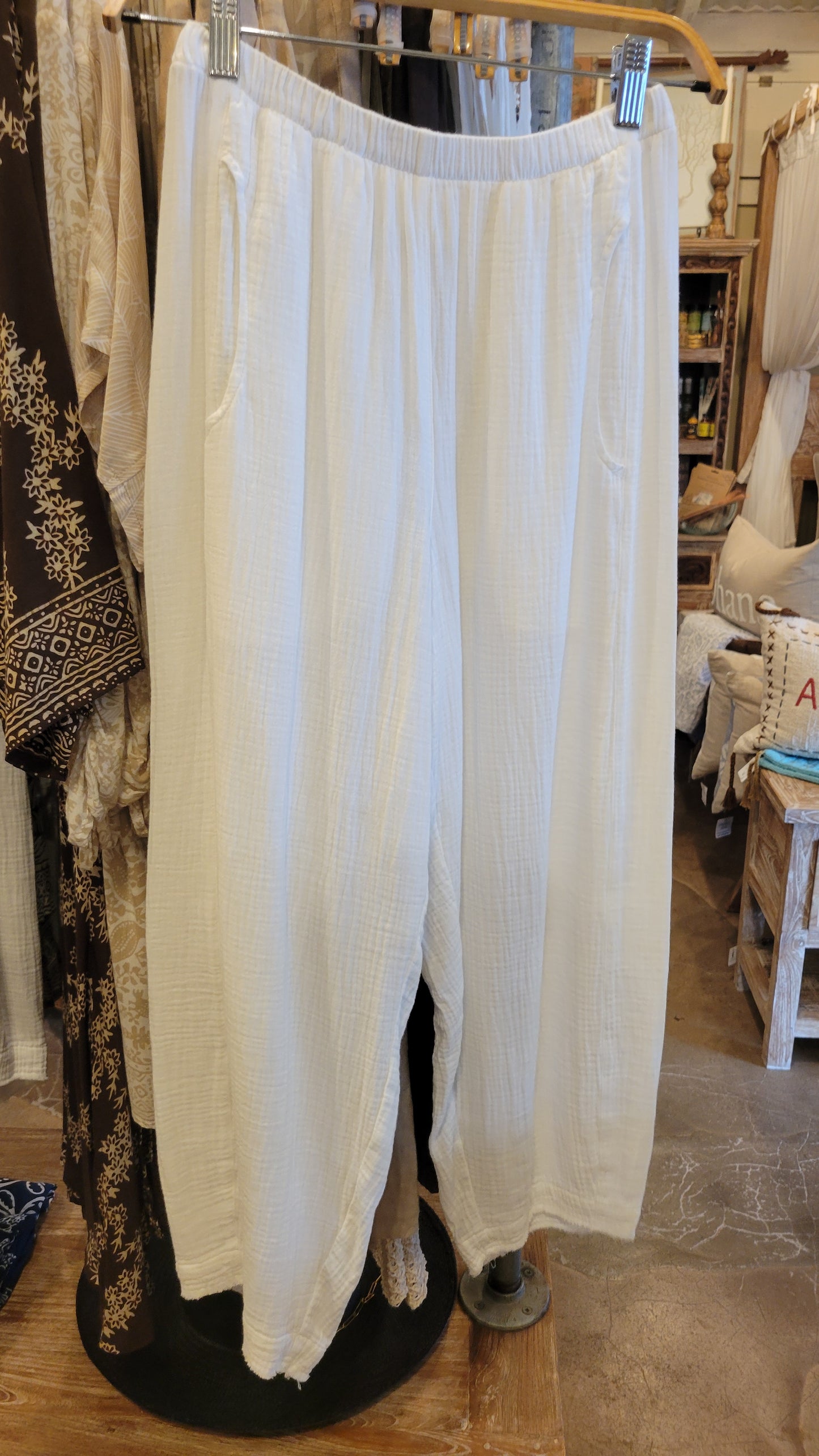 Cotton Gauze Crop Pant