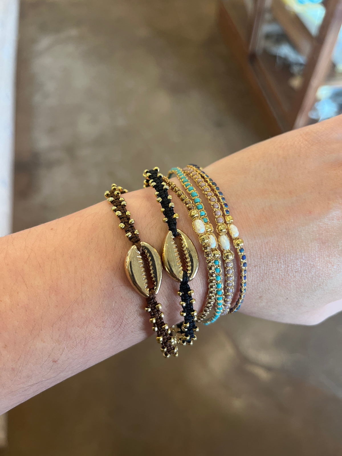 Gold Accent Drawstring Bracelet