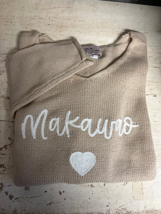 Makawao V Neck Script Sweater