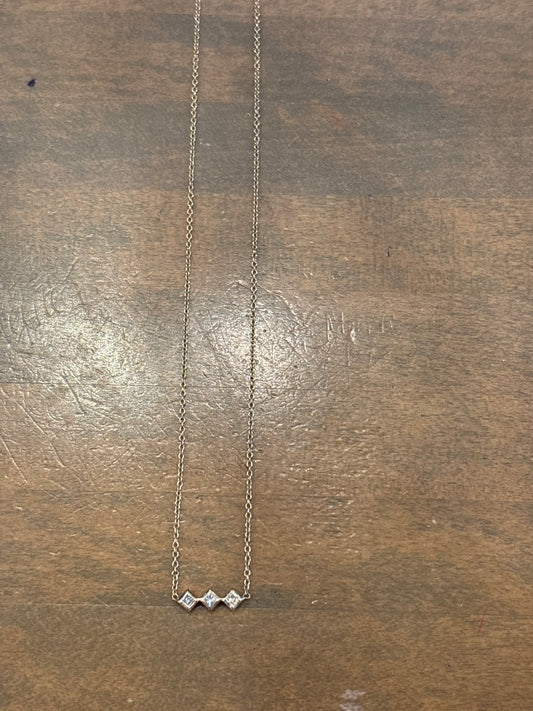 3 Princess Diamond Necklace
