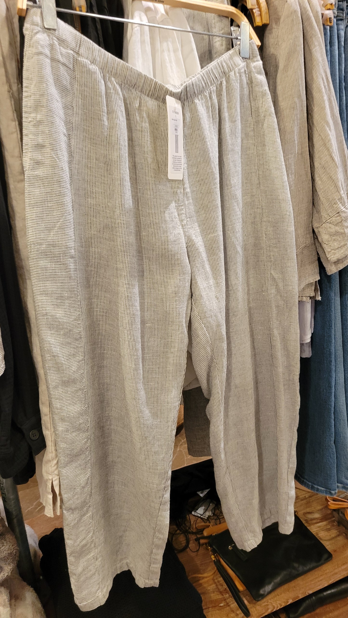 Linen Tab Crop Pant