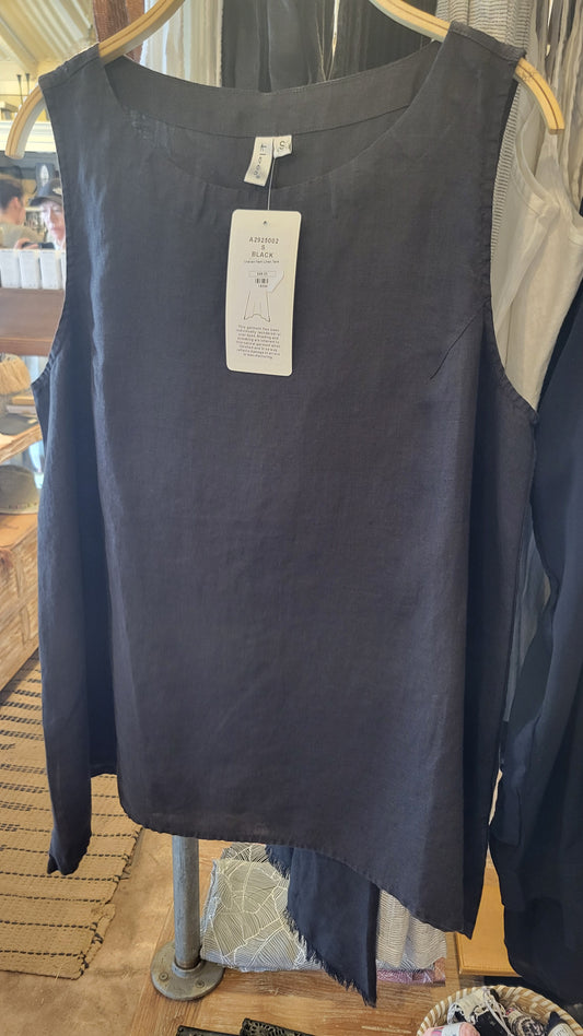 Uneven Hem Linen Tank