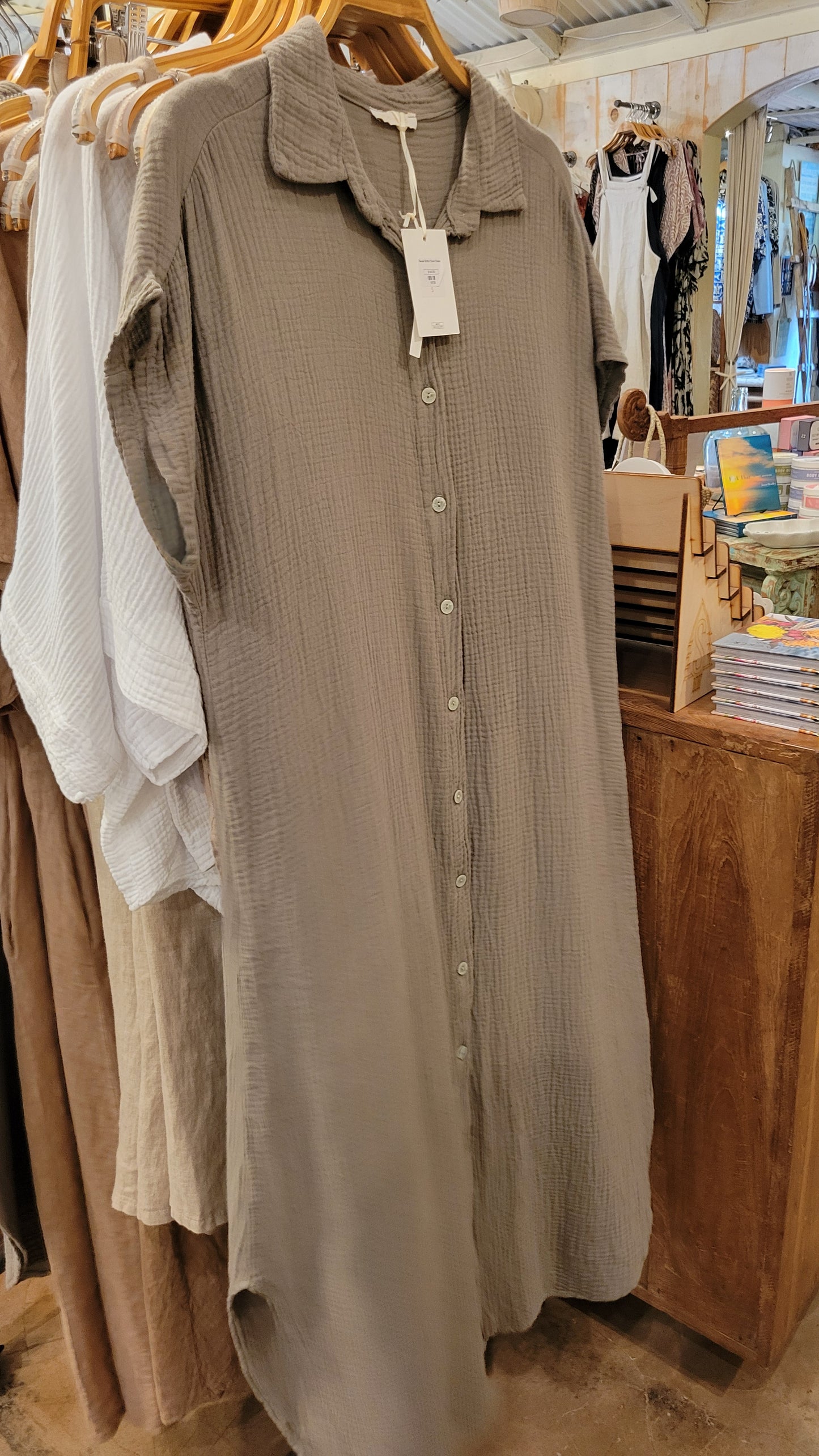 Gauze Button Down Dress