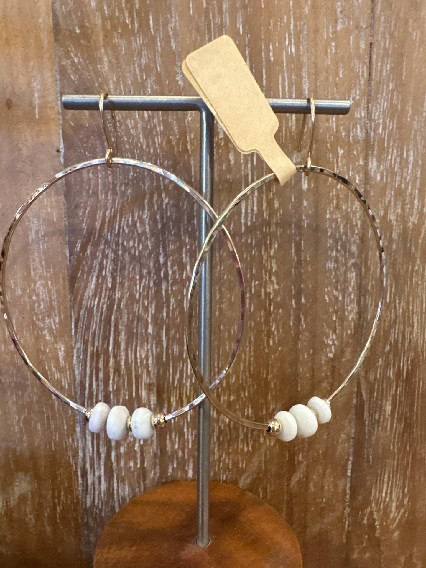 Large Puka Gold Bead Earrings