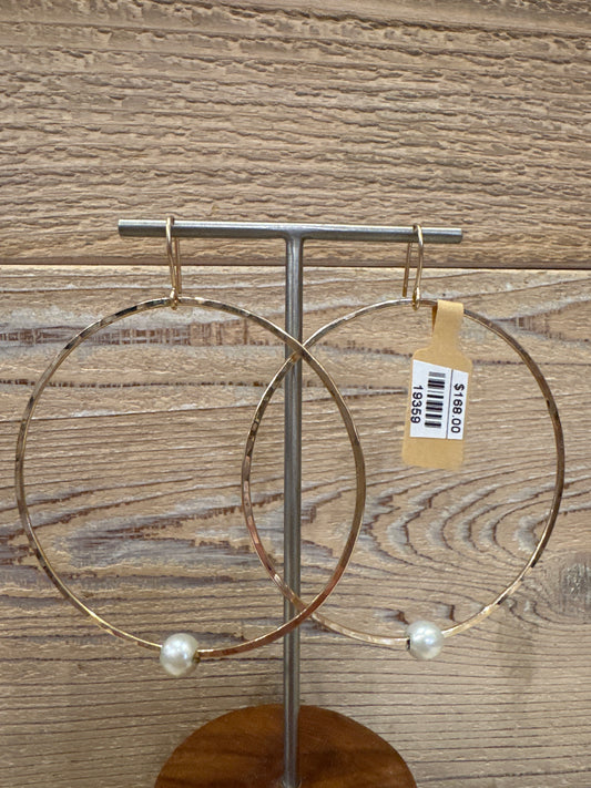 Large Pearl Hoops GF