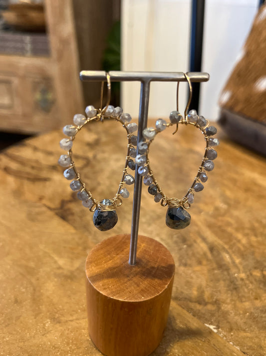 Pyrite Labradorite Earrings
