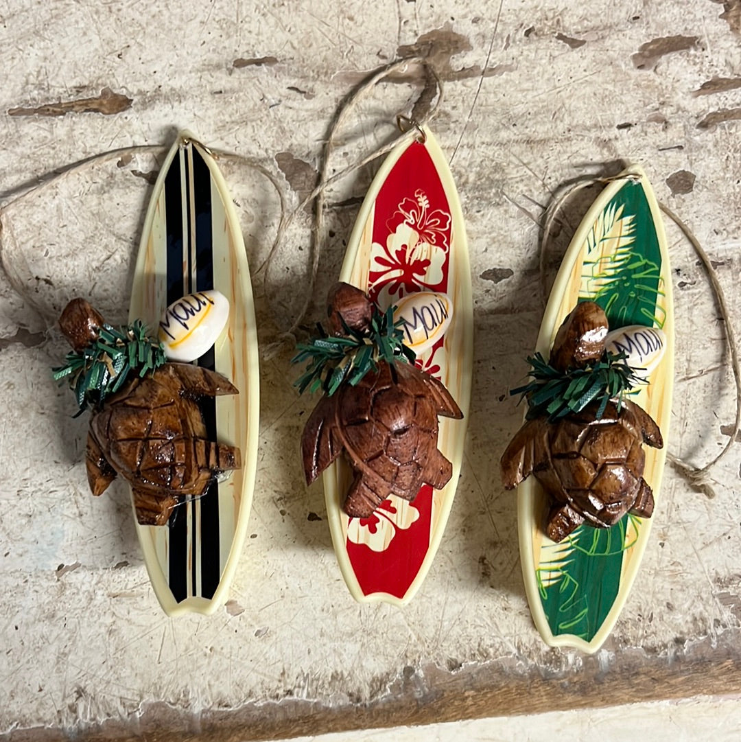 Surfing Honu Ornament
