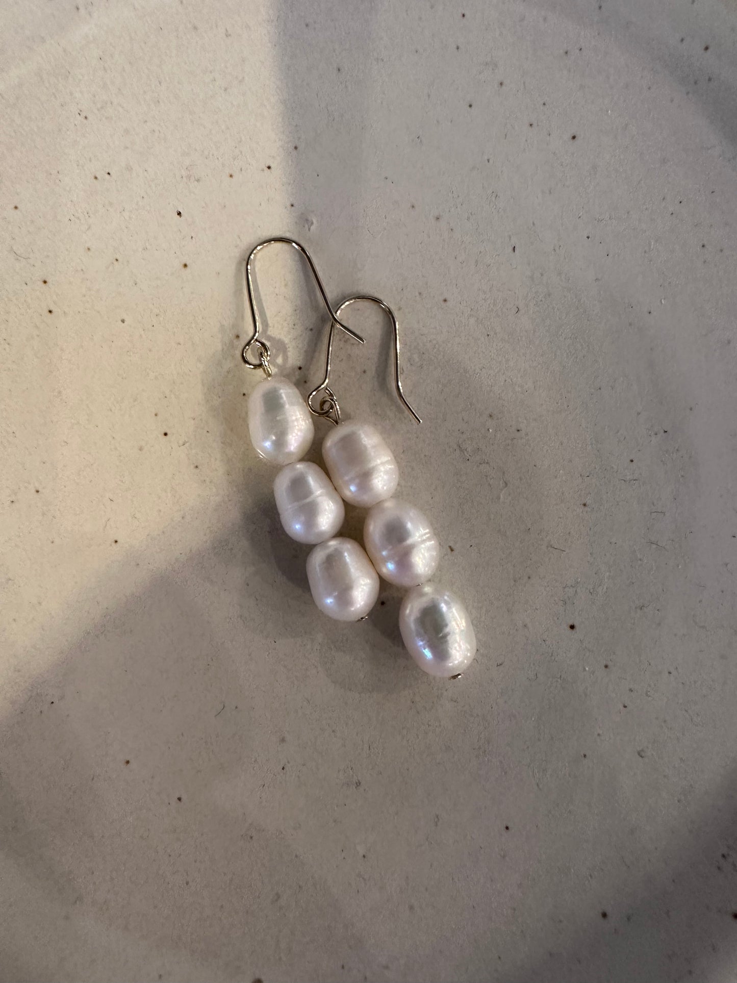 Fresh Water 3 Pearl Earrings