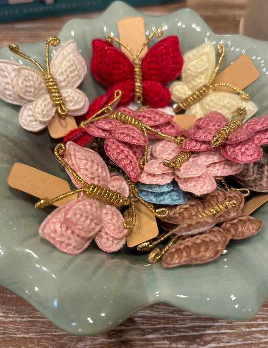 Crochet Butterfly Girls Clip