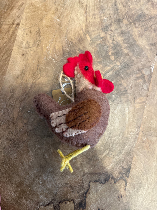 Brown Chick Felt Ornament