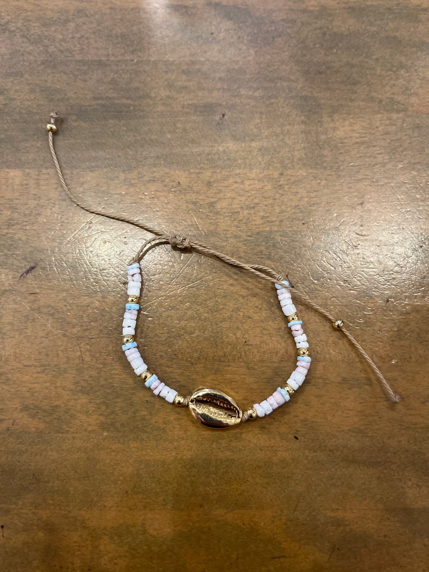 Bead & Metal Cowrie Bracelet