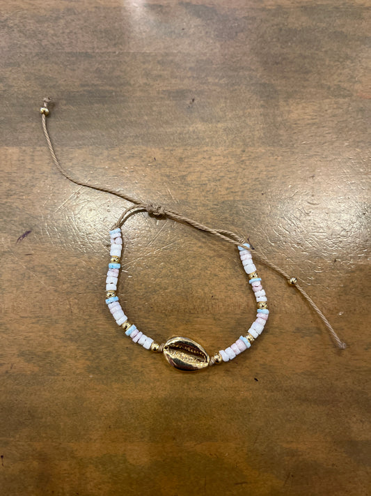 Bead & Metal Cowrie Bracelet