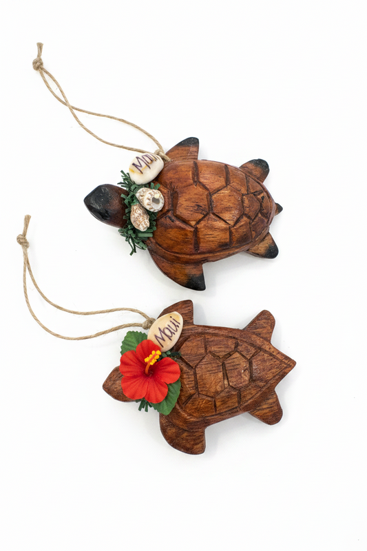 Honu w/ Flower or Shells Ornament
