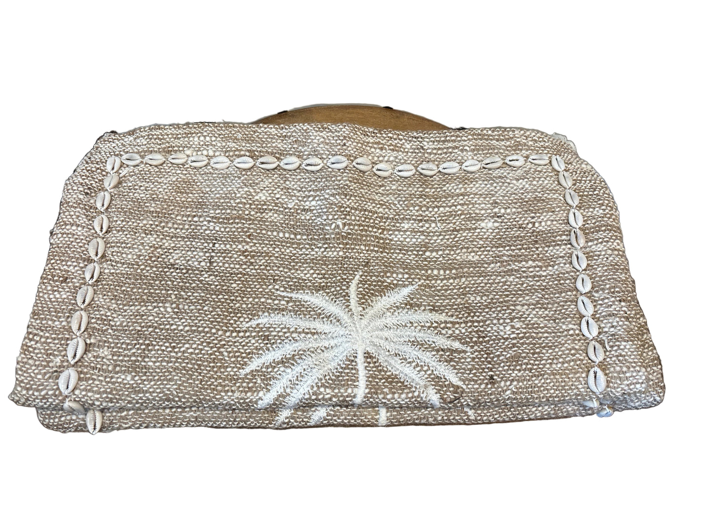 Palm & Cowrie Shell Pillow Cover