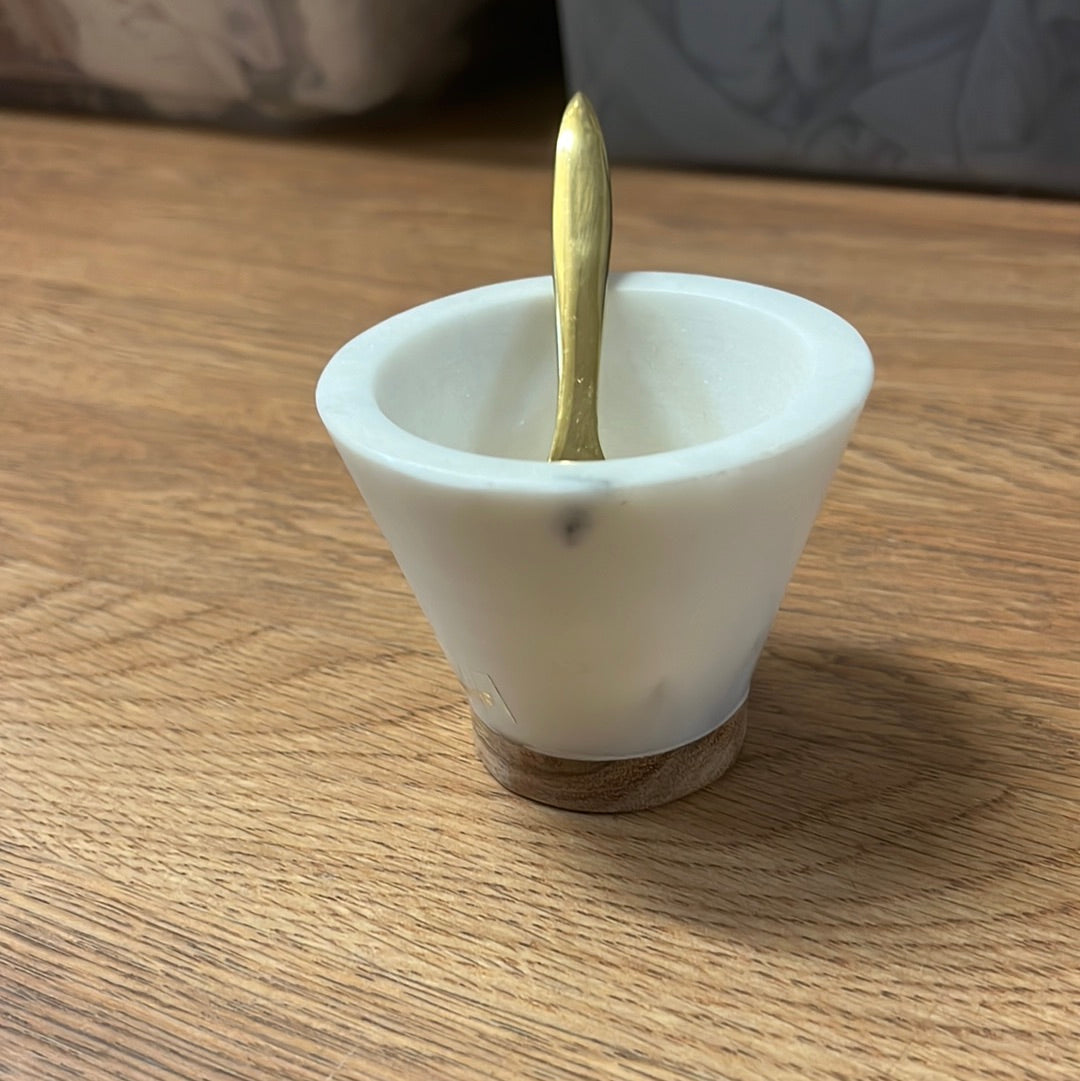 Marble/Wood Pinch Pot w/Spoon