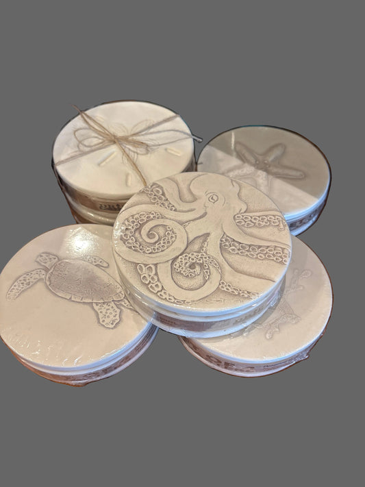 Clay Coasters set/4