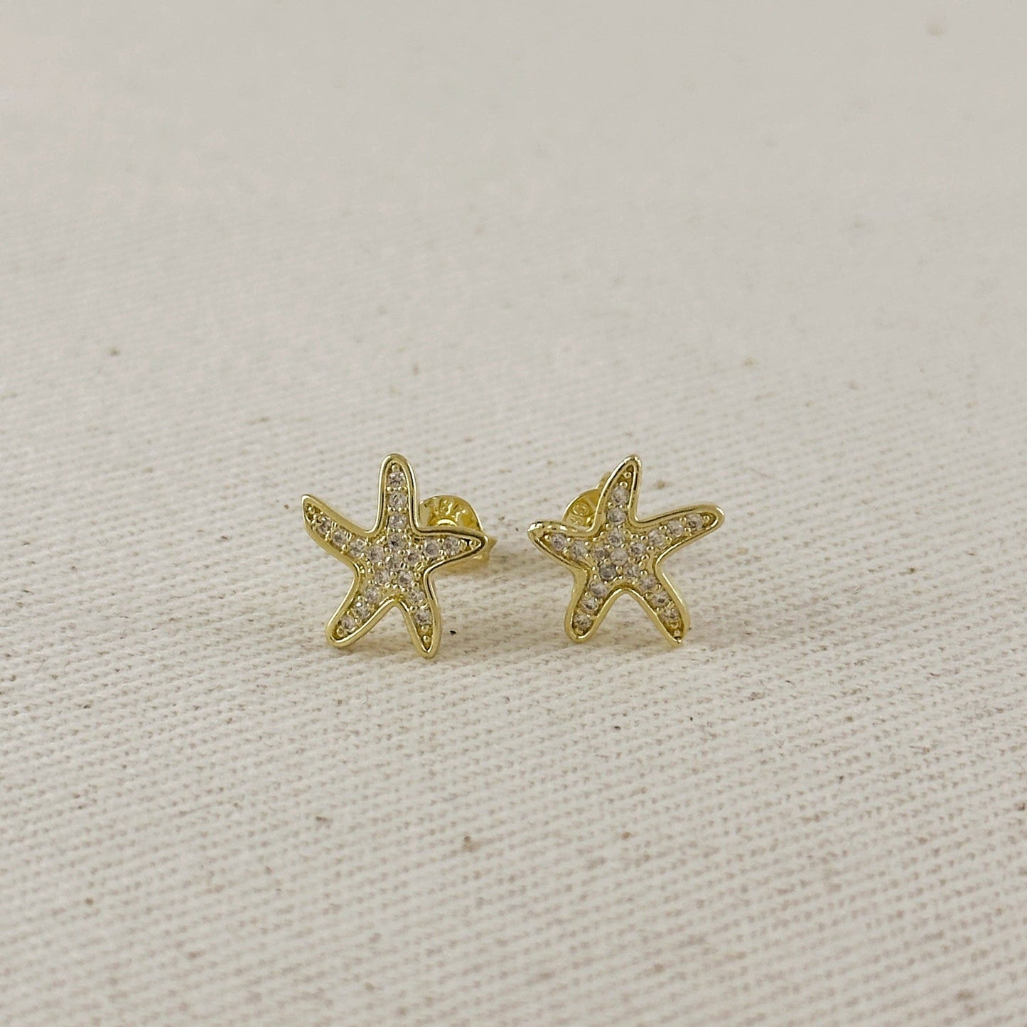 18K GF CZ Starfish Studs