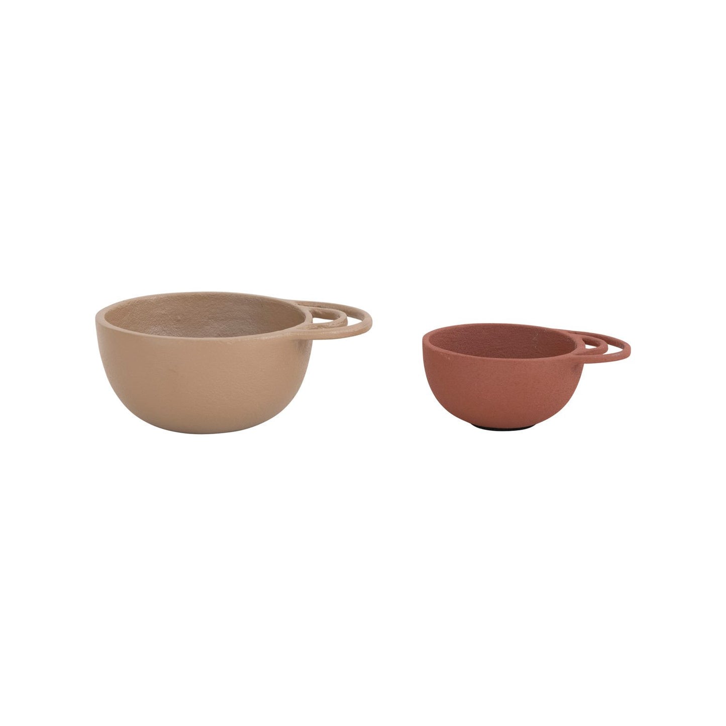 Decorative Textured Metal Bowls with Handles, 2 Colors, Set of 2
