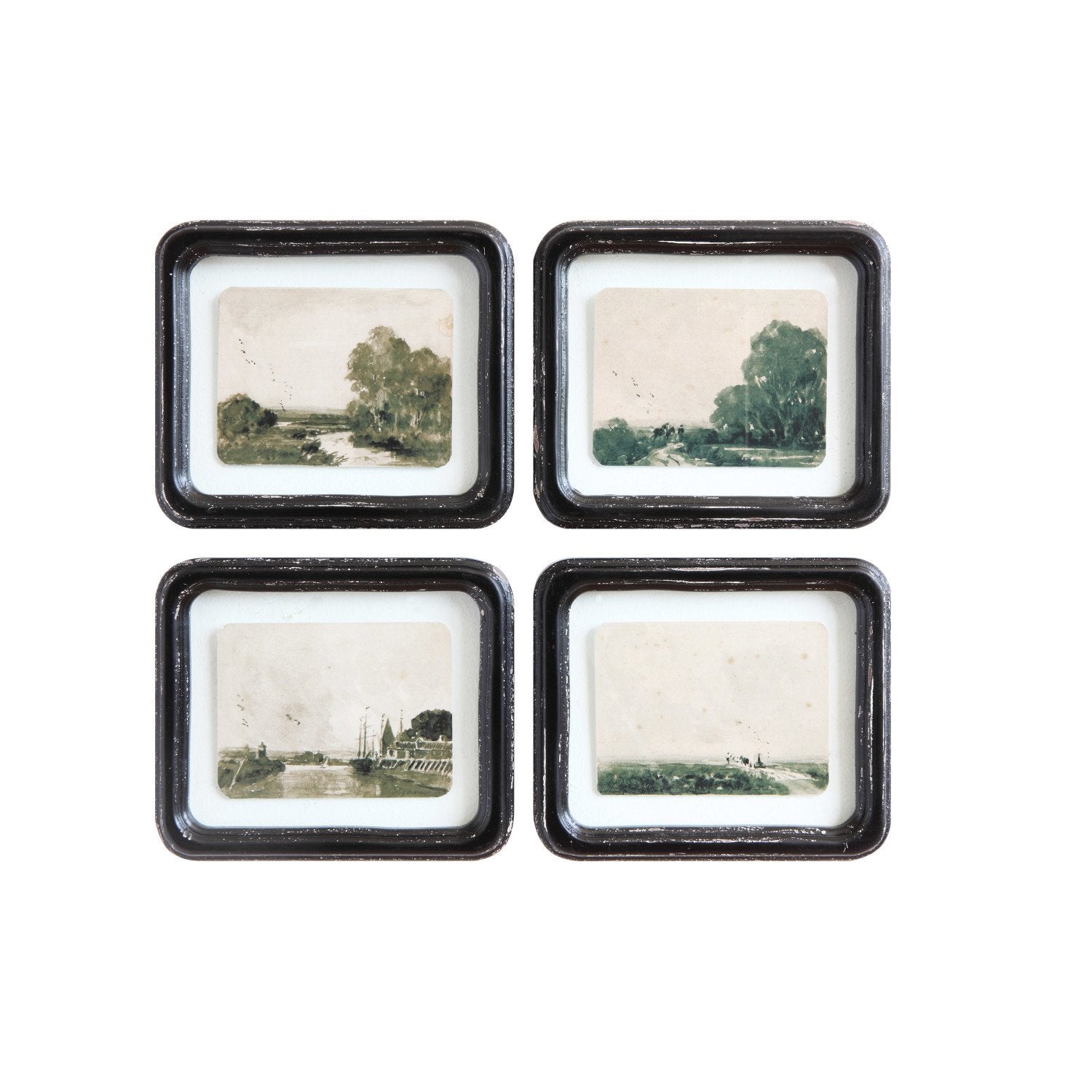 Distressed Wood Framed Wall Decor, 4 Styles