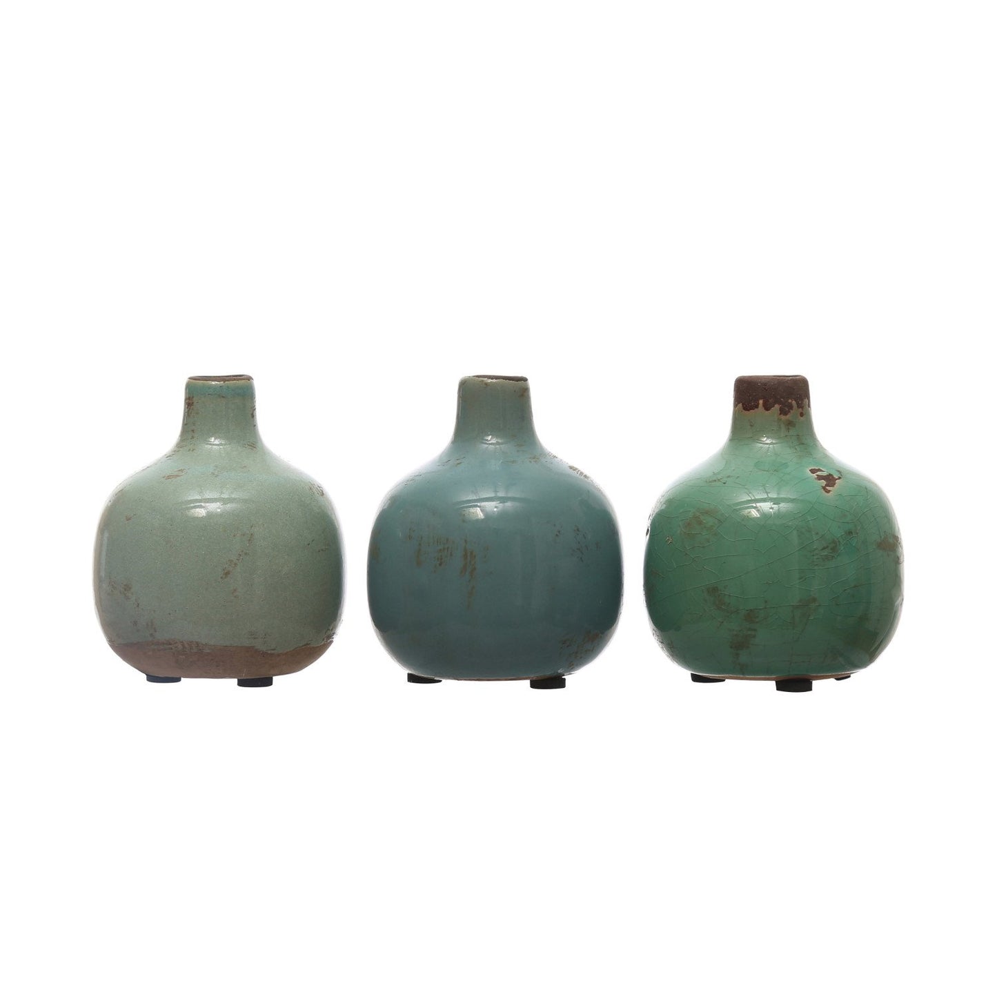 Terra-cotta Vase, Distressed Finish, 3 Colors
