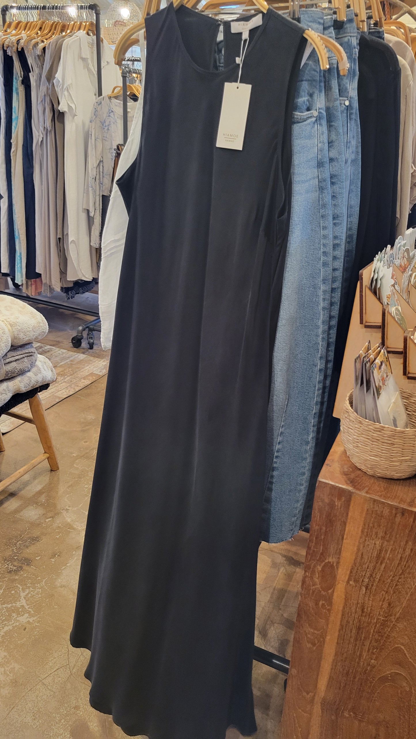 High Neck Silk Dress